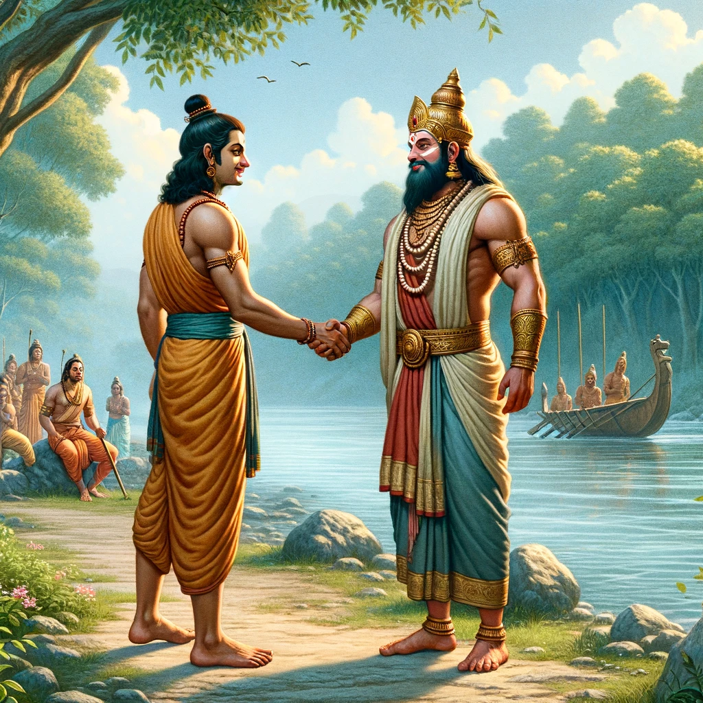 Rama Meets Guha, King of the Nishadas
